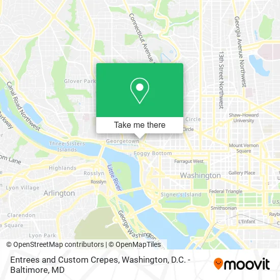 Entrees and Custom Crepes map