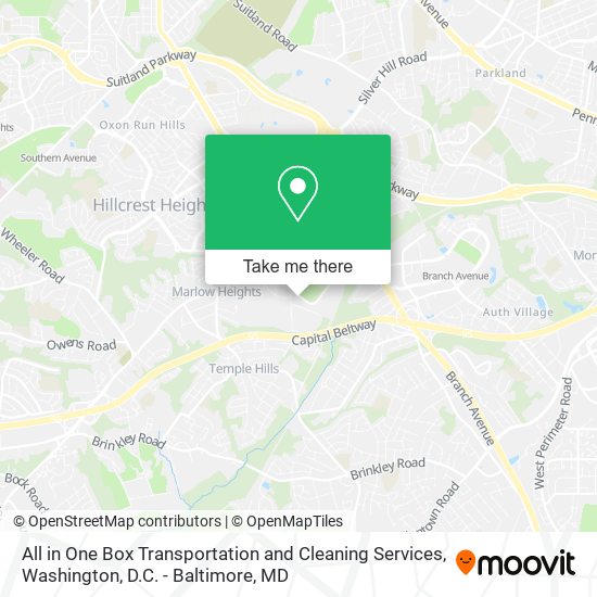 All in One Box Transportation and Cleaning Services map