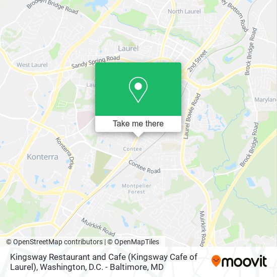 Mapa de Kingsway Restaurant and Cafe (Kingsway Cafe of Laurel)