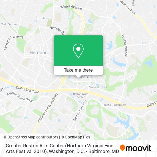 Mapa de Greater Reston Arts Center (Northern Virginia Fine Arts Festival 2010)