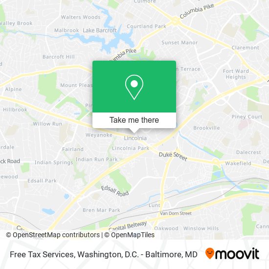 Free Tax Services map