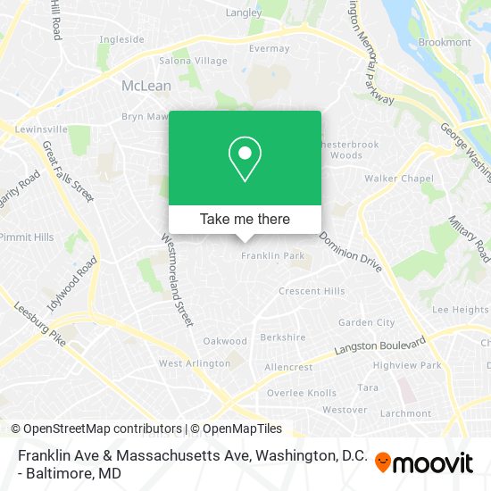 Franklin Ave & Massachusetts Ave map