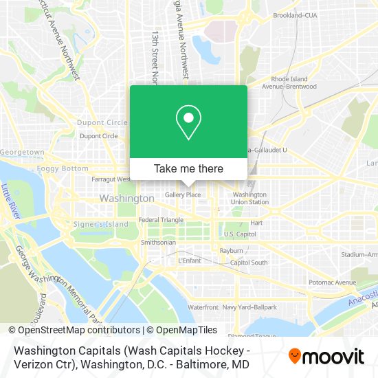 Mapa de Washington Capitals (Wash Capitals Hockey - Verizon Ctr)
