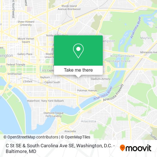 Mapa de C St SE & South Carolina Ave SE