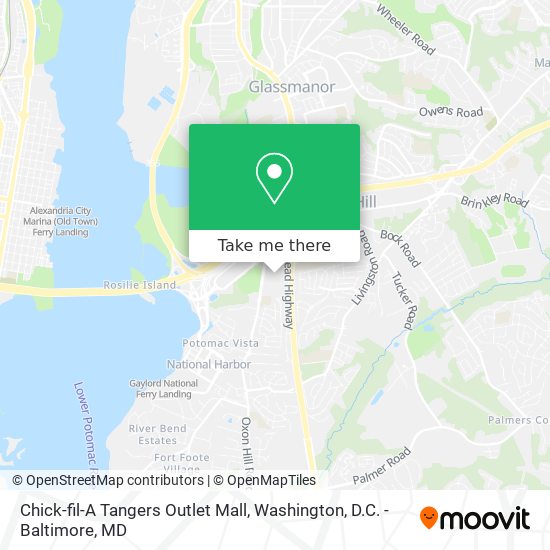 Chick-fil-A Tangers Outlet Mall map