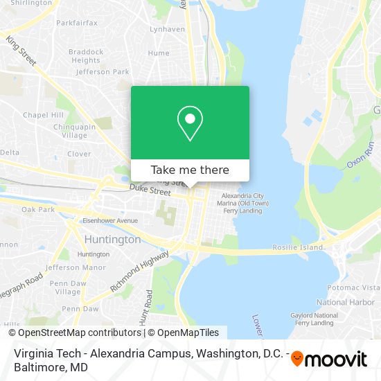 Mapa de Virginia Tech - Alexandria Campus