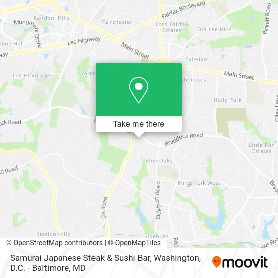 Mapa de Samurai Japanese Steak & Sushi Bar