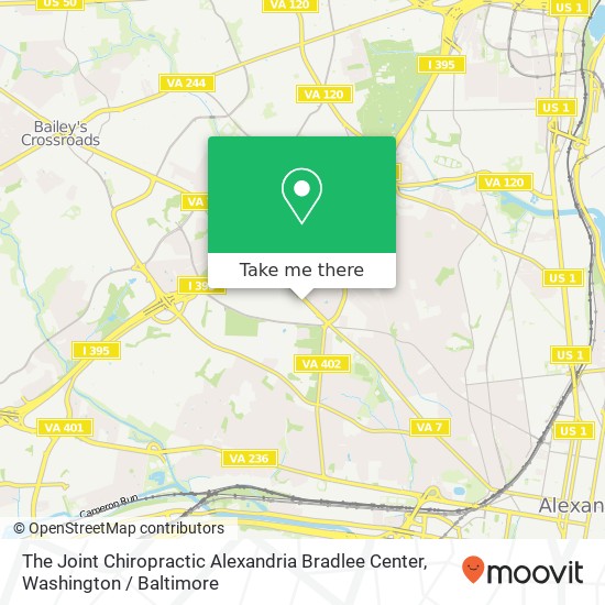 The Joint Chiropractic Alexandria Bradlee Center map