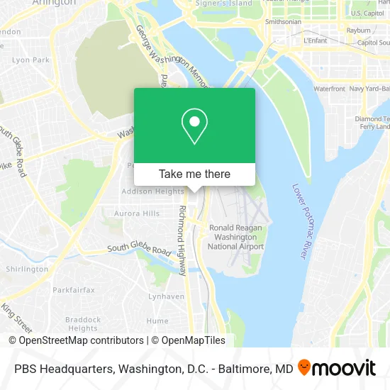 Mapa de PBS Headquarters