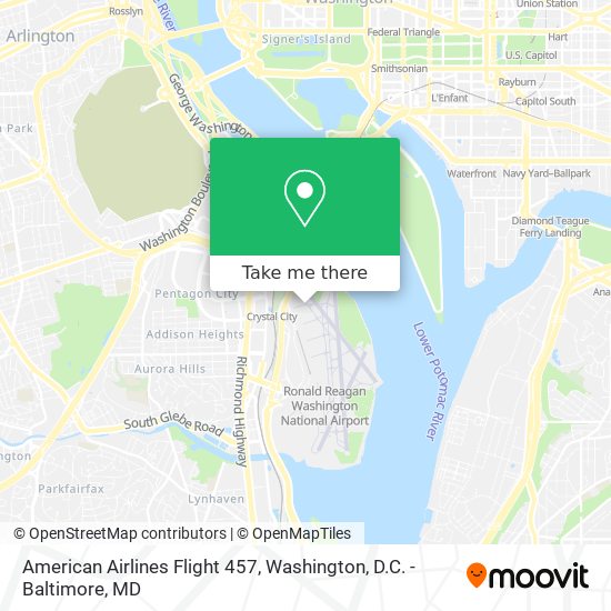 Mapa de American Airlines Flight 457