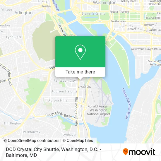 DOD Crystal City Shuttle map
