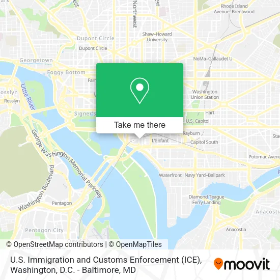 U.S. Immigration and Customs Enforcement (ICE) map