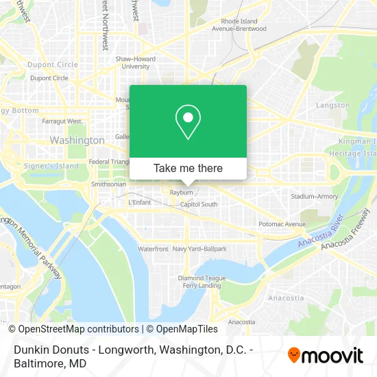 Mapa de Dunkin Donuts - Longworth