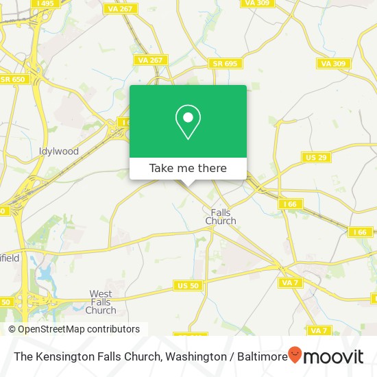 The Kensington Falls Church map