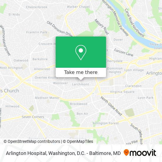 Arlington Hospital map