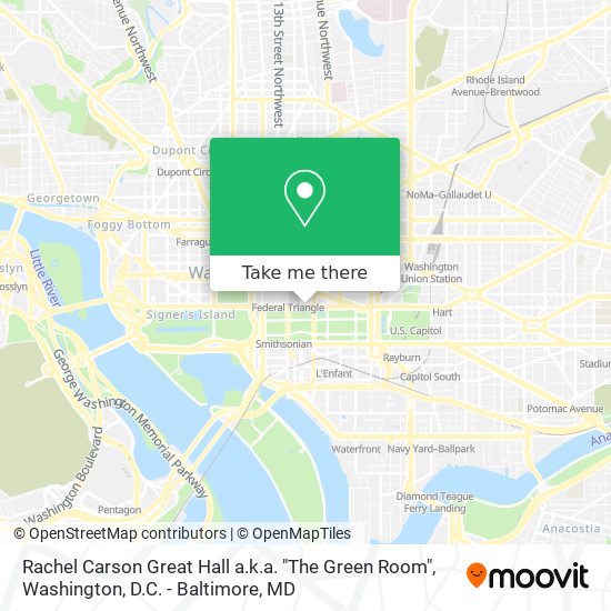 Mapa de Rachel Carson Great Hall a.k.a. "The Green Room"