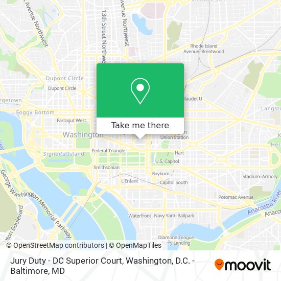 Mapa de Jury Duty - DC Superior Court