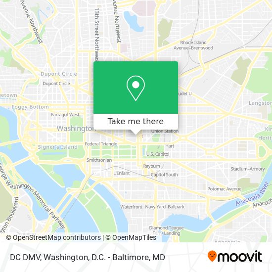 DC DMV map