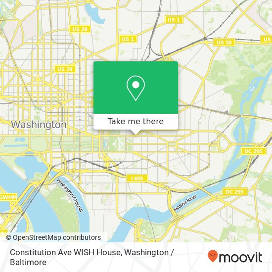 Constitution Ave WISH House map