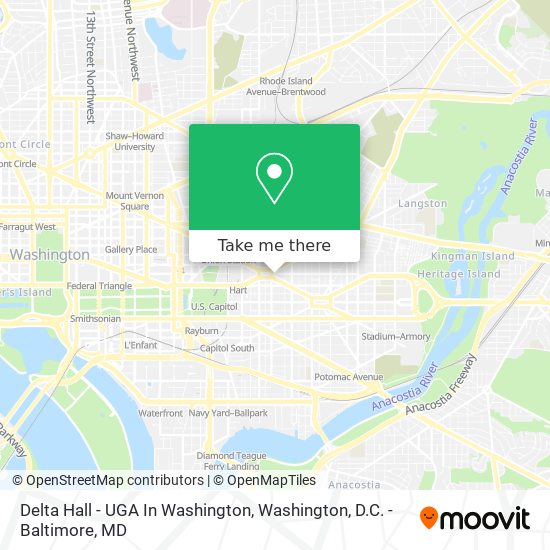 Mapa de Delta Hall - UGA In Washington