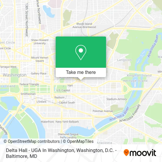 Delta Hall - UGA In Washington map