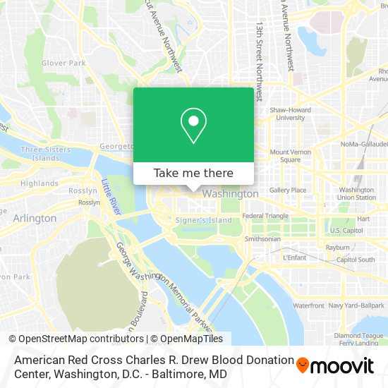 Mapa de American Red Cross Charles R. Drew Blood Donation Center