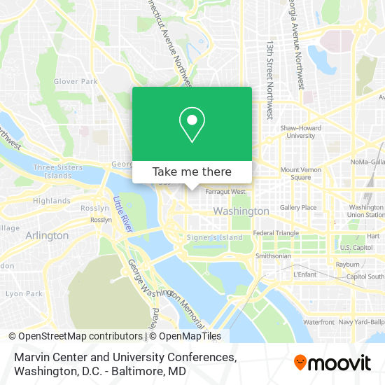 Marvin Center and University Conferences map