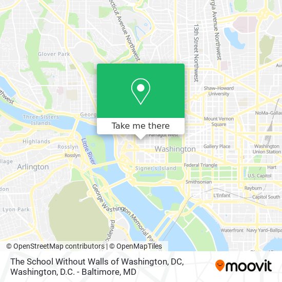 The School Without Walls of Washington, DC map