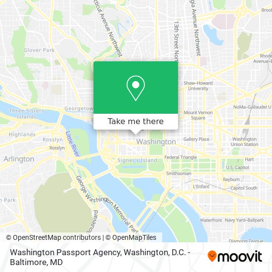 Washington Passport Agency map