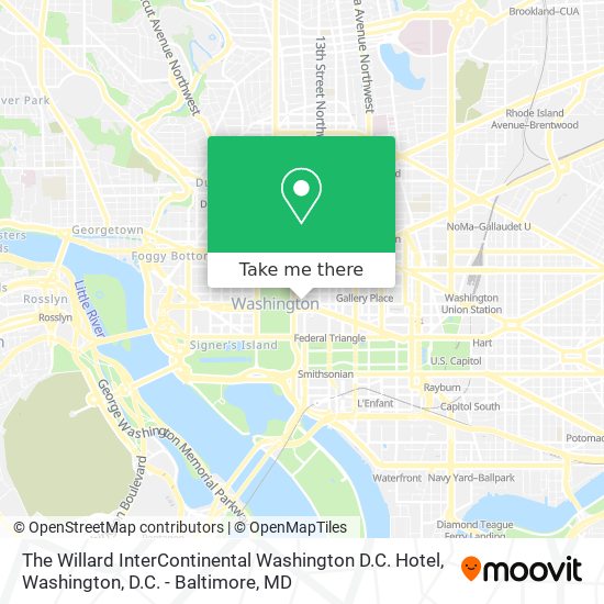 The Willard InterContinental Washington D.C. Hotel map