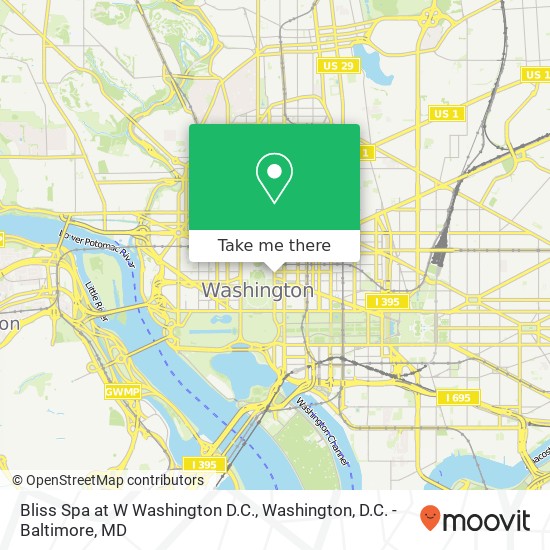 Bliss Spa at W Washington D.C. map