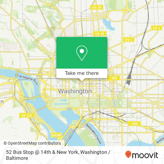 52 Bus Stop @ 14th & New York map