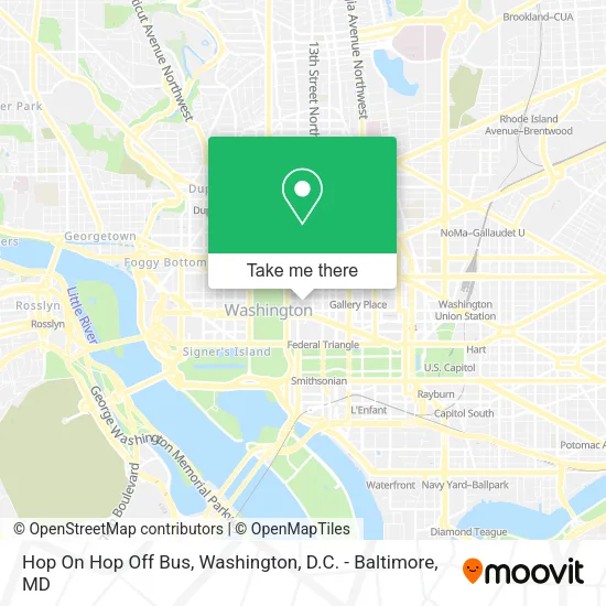 Mapa de Hop On Hop Off Bus