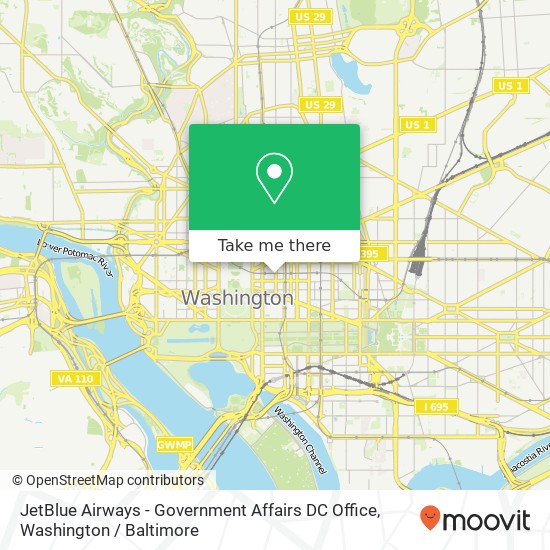 Mapa de JetBlue Airways - Government Affairs DC Office