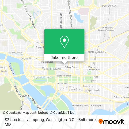 S2 bus to silver spring map