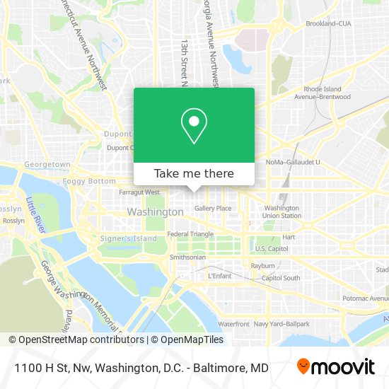 1100 H St, Nw map