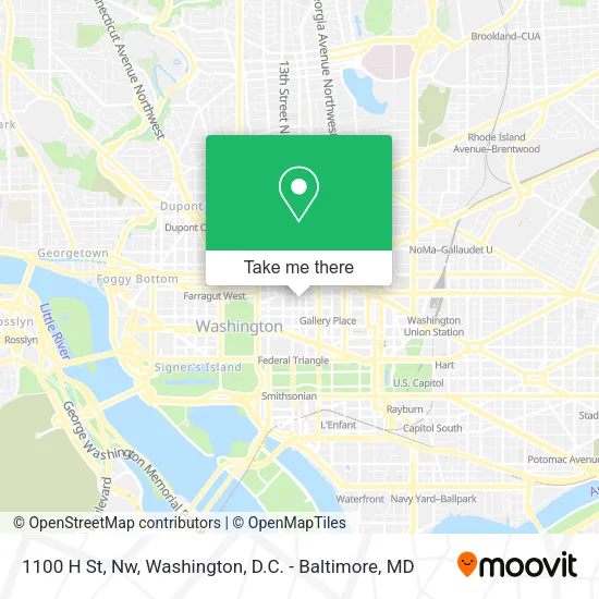 Mapa de 1100 H St, Nw