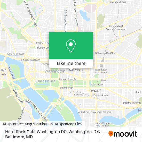Hard Rock Cafe Washington DC map