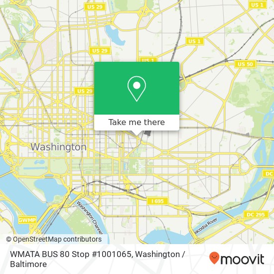 WMATA BUS 80 Stop #1001065 map