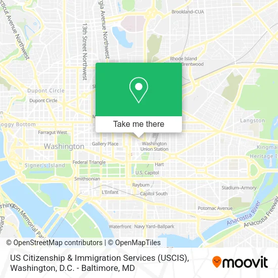 Mapa de US Citizenship & Immigration Services (USCIS)
