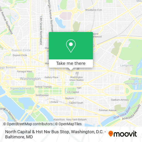 North Capital & Hst Nw Bus Stop map