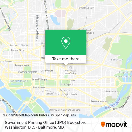 Mapa de Government Printing Office (GPO) Bookstore