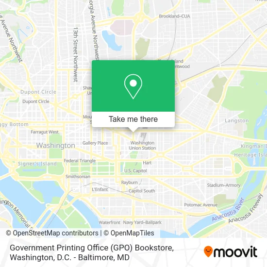 Government Printing Office (GPO) Bookstore map