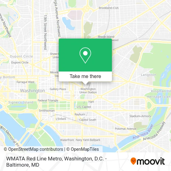 WMATA Red Line Metro map