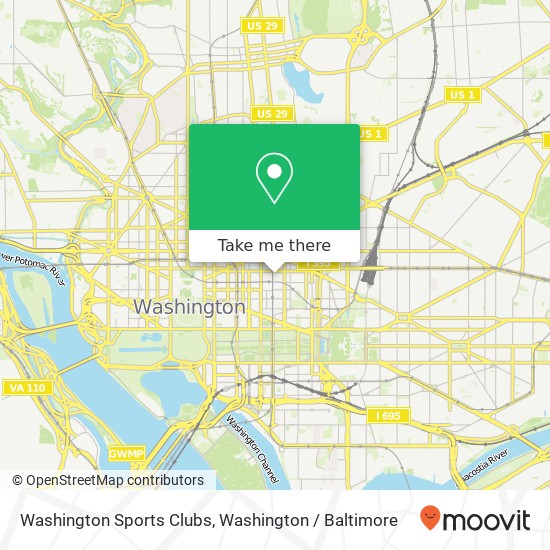 Washington Sports Clubs map