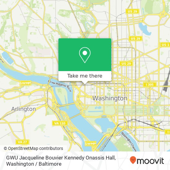 GWU Jacqueline Bouvier Kennedy Onassis Hall map