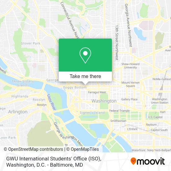 Mapa de GWU International Students' Office (ISO)