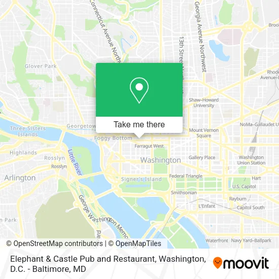 Mapa de Elephant & Castle Pub and Restaurant