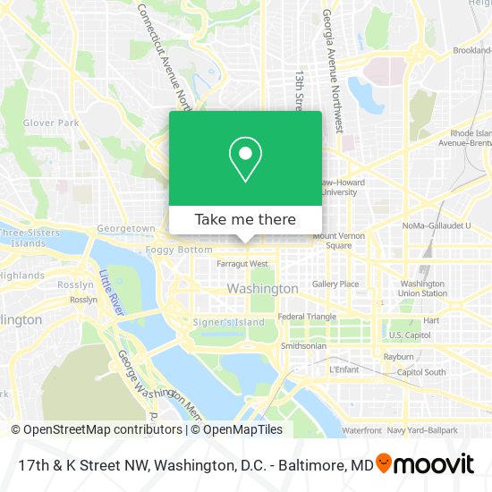 17th & K Street NW map