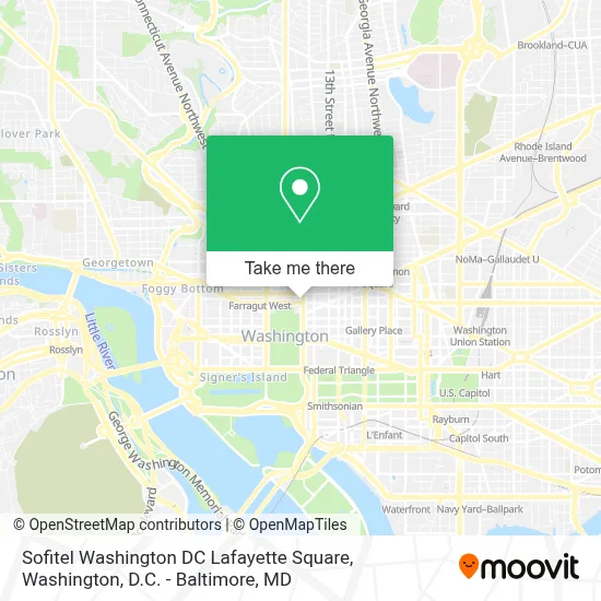 Sofitel Washington DC Lafayette Square map